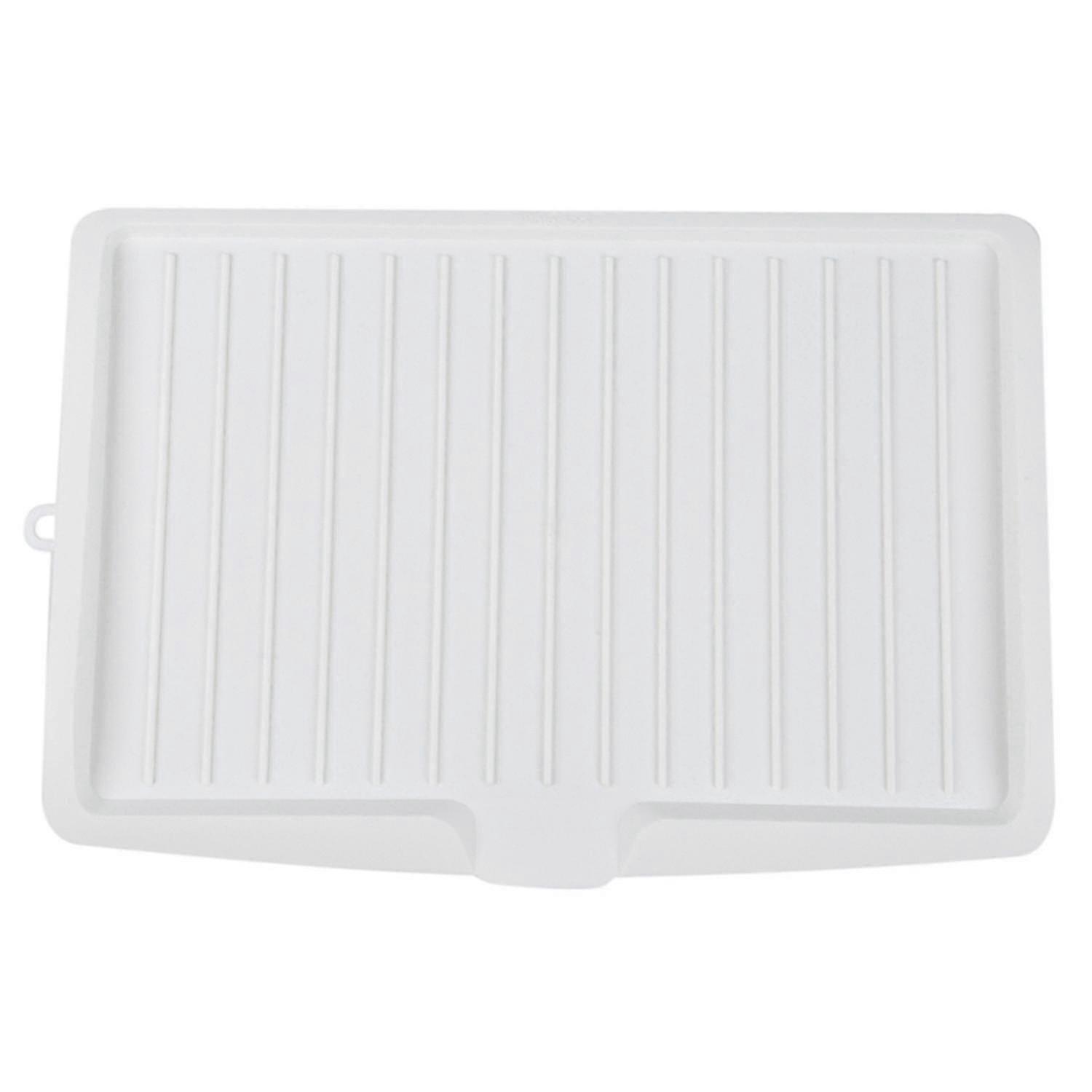 Plastic Dish Drainer Drip Tray Plate Cutlery Rack White