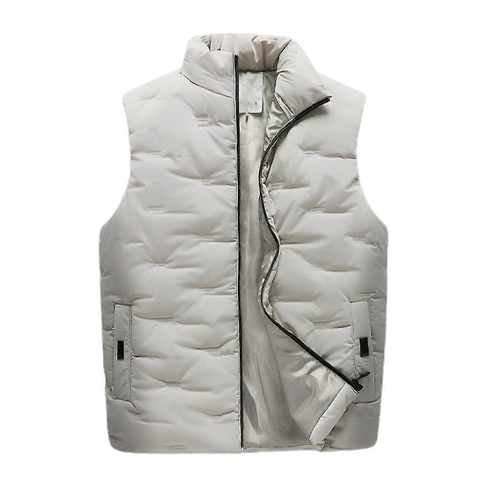 Erkekler Fermuar Up Puffer Yelek Gilet Yelek Kış Sıcak Dolgulu Kolsuz Kapitone Ceket Vücut Isıtıcı
