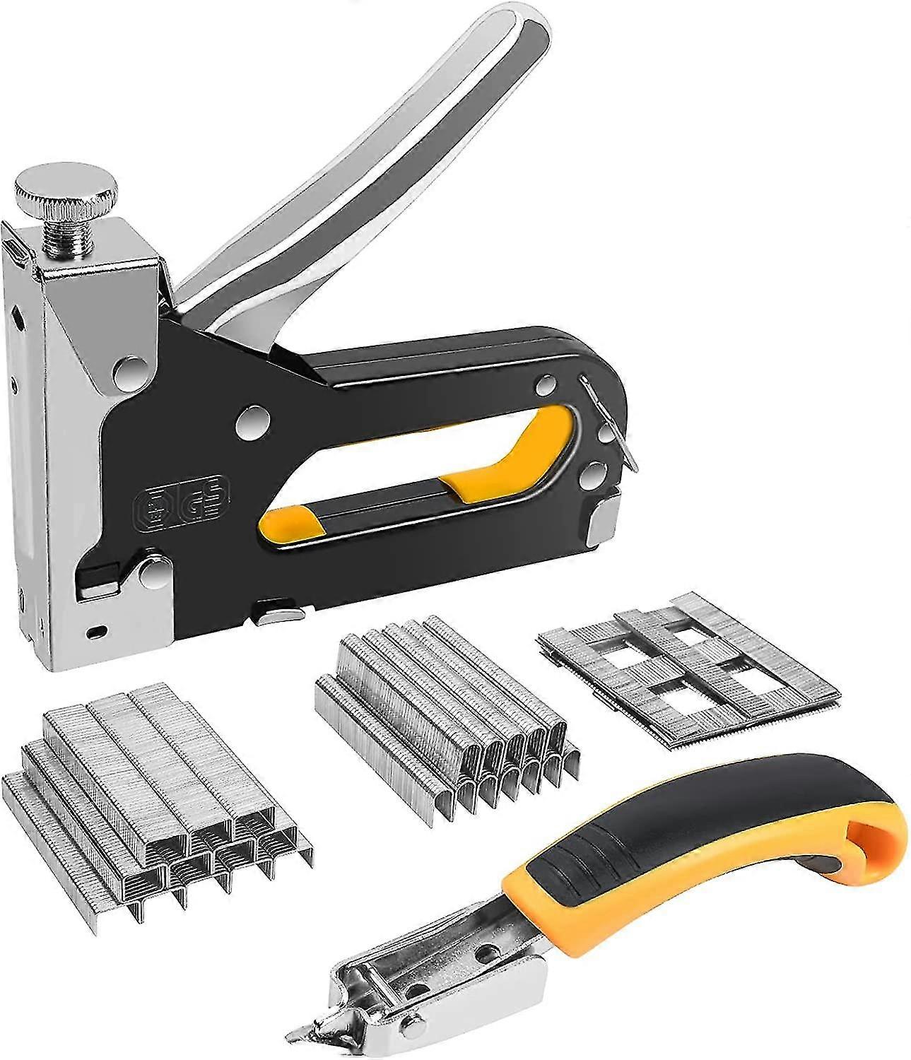 Hand Stapler / Nailer Wall Stapler, Heilwiy 3-in-1 Hand Stapler With 3000 Staples And Staple Remover Gift