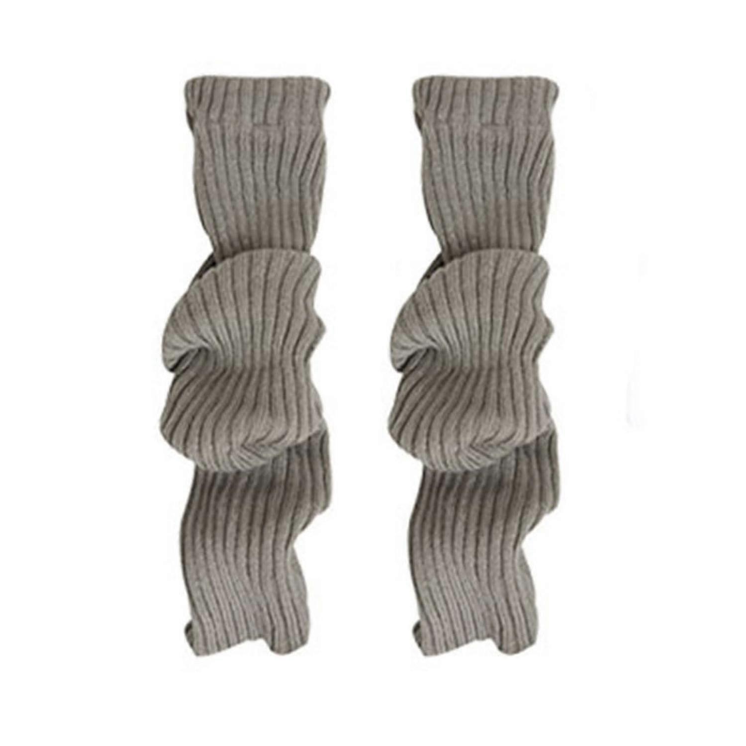 Gray thick leg warmers, 70 cm