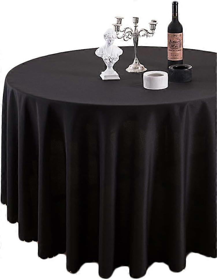 Black round tablecloth, kitchen round tablecloth, 160cm