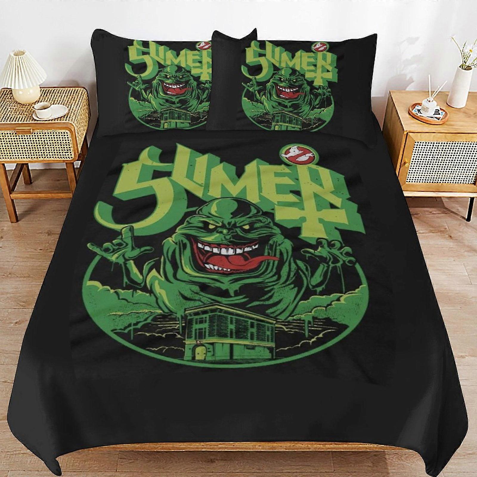 bedding set CA515 Ghostbusters Bed Duvet Cover Microfiber Bedding Sets 3D Printed Lightweight 3 Piece Comforter Sets, 1 Duvet Cover And 2 Pillow DP515