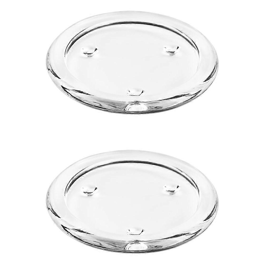 2Pcs Creative Practical Glass Candle Plates Home Decorative Candle Containers