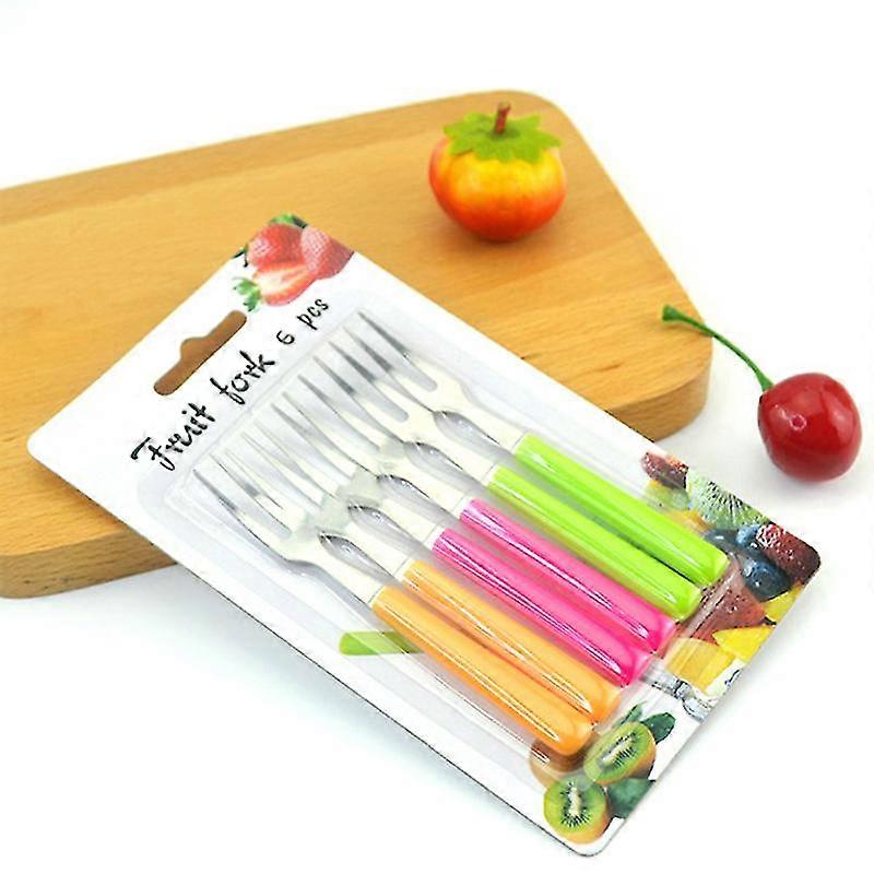 6 Pcs Stainless Steel Fruit Forks Cute Food Picks Salad Cake Dessert Forks