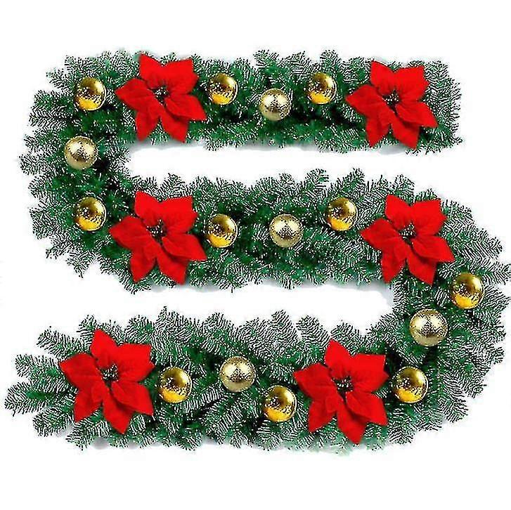 زينة عيد الميلاد من باب الروطان بطول 9 أقدام