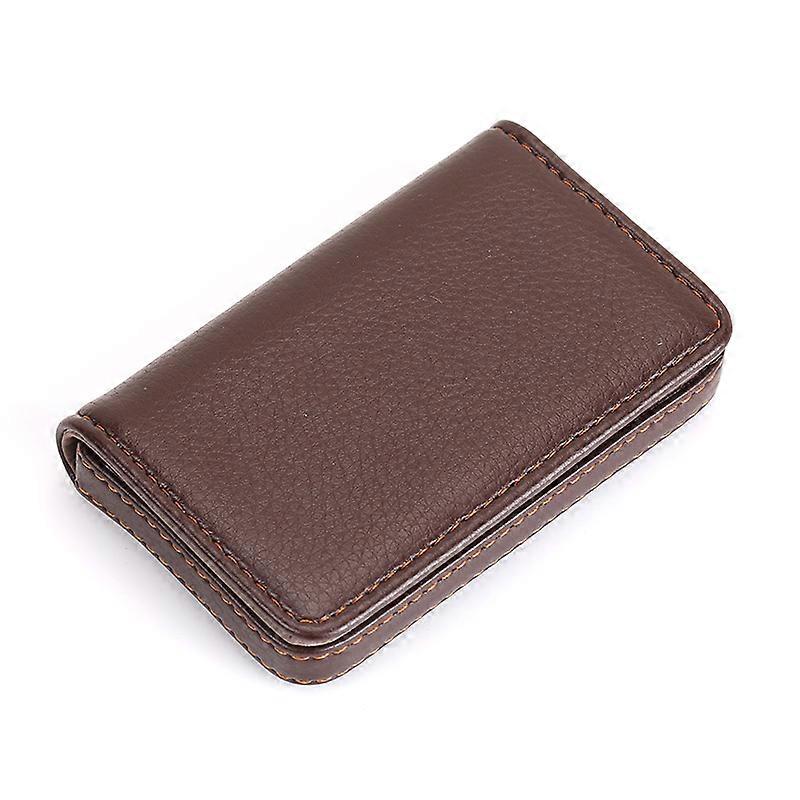 (coffee) Luxury PU Leather Business Card Holder for Men and Women - Keep Your Business Cards Clean