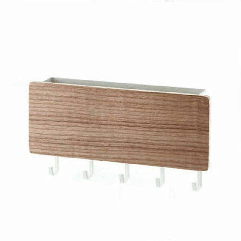 Wooden Wall Mounted Key Holder Hanger Hanging Hooks Storage Rack Space-saving