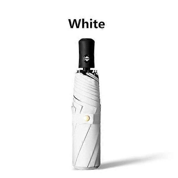 Men's and women's three-fold automatic umbrella solid color sunscreen umbrella