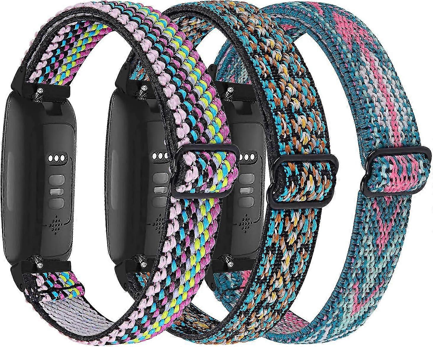 Ecogbd Bracelet De Rechange En Nylon élastique Compatible Avec Fitbit Inspirer 3 & 2, Bracelet De Sport Réglable Et Respirant Pour Homme Et Femme