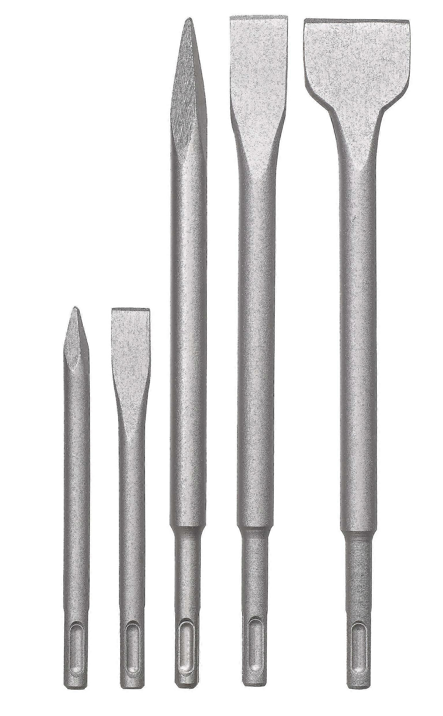 Sds-plus Hammer Chisel Set, 5 Piece Chisel Set For Stone And Concrete In Plastic Case