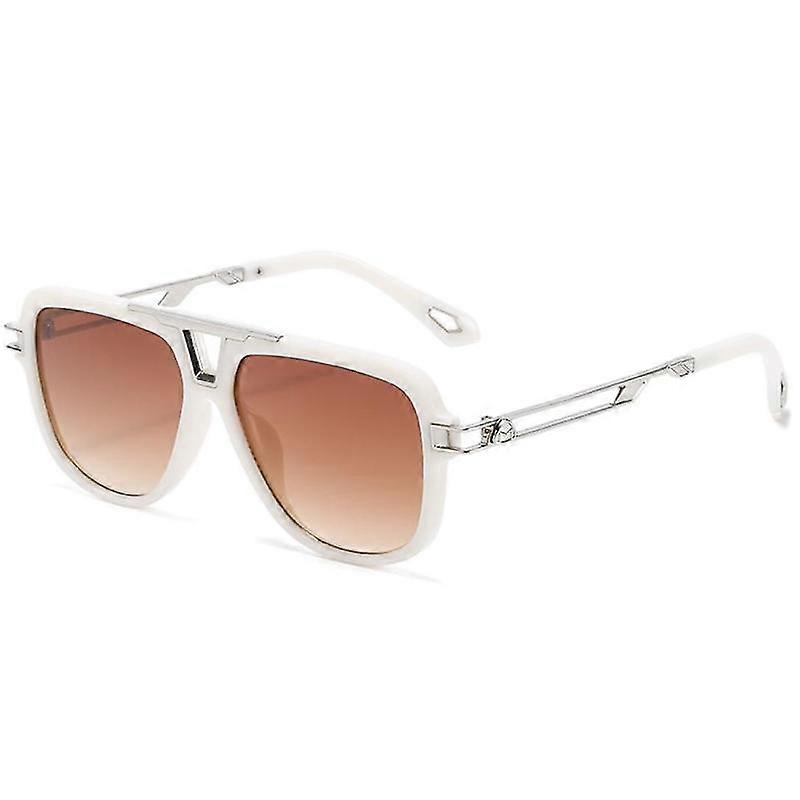 (beige Frame Gradient Tea)metal Square Sunglasses Sunglasses