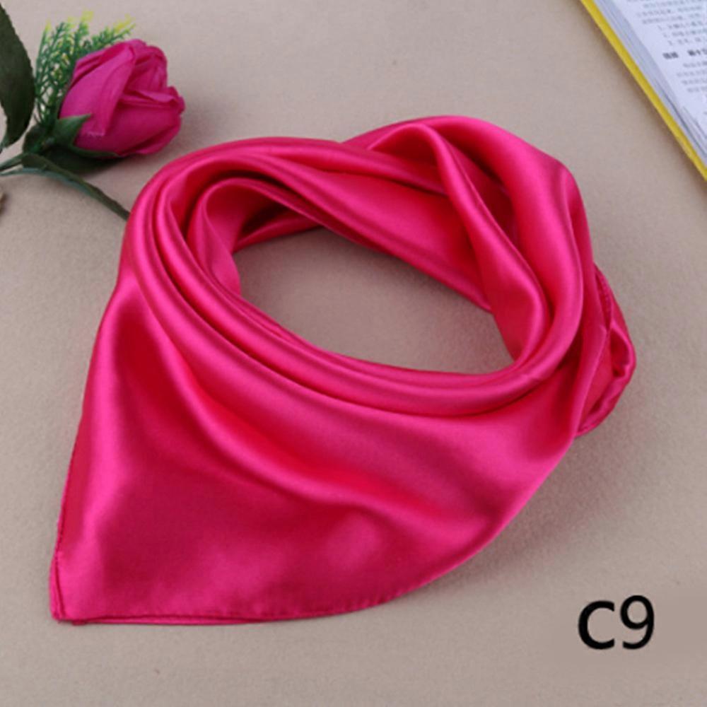 Hot Ms. Silk Square Scarf | Small Square Scarf | Small Silk Scarf | Neckerchief Head - Hot