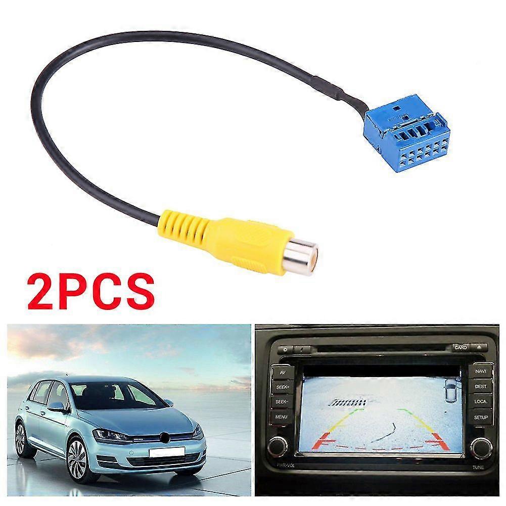 Car Rearview Camera RCA Video Reverse Camera Convert Cable for MIB Golf RCD330 RCD330G (2pcs)