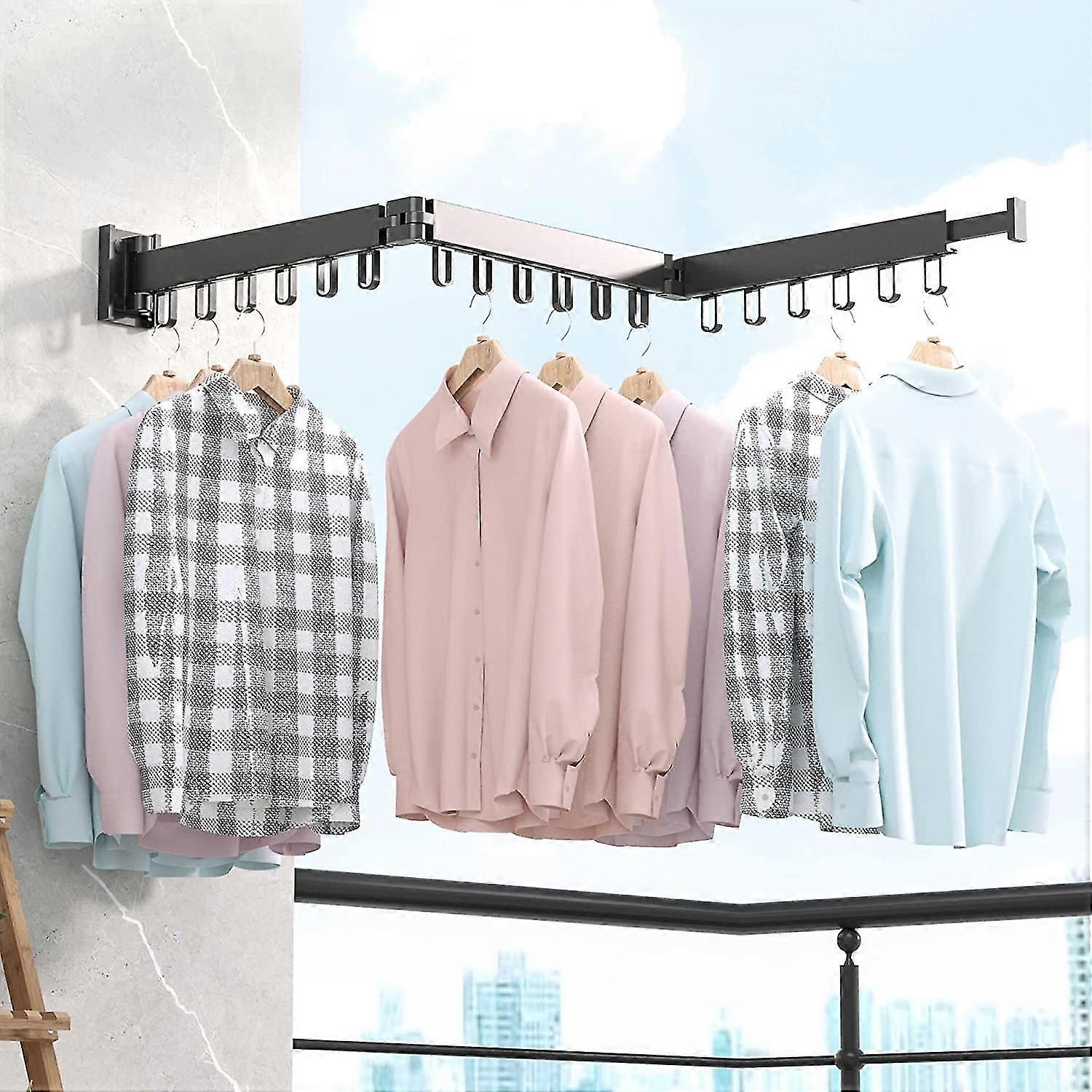 Clothes Drying Rack,wall Mounted Space-saver,retractable ,collapsible, Strong Load-bearing