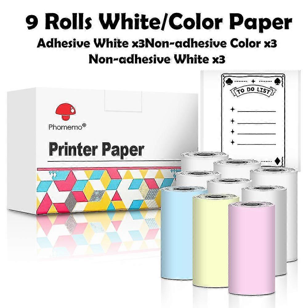 Phomemo Self-adhesive Sticker Paper For T02/m02x Portable Printer Thermam Paper Label Sticky Diy Photo Text Study Notes Printing