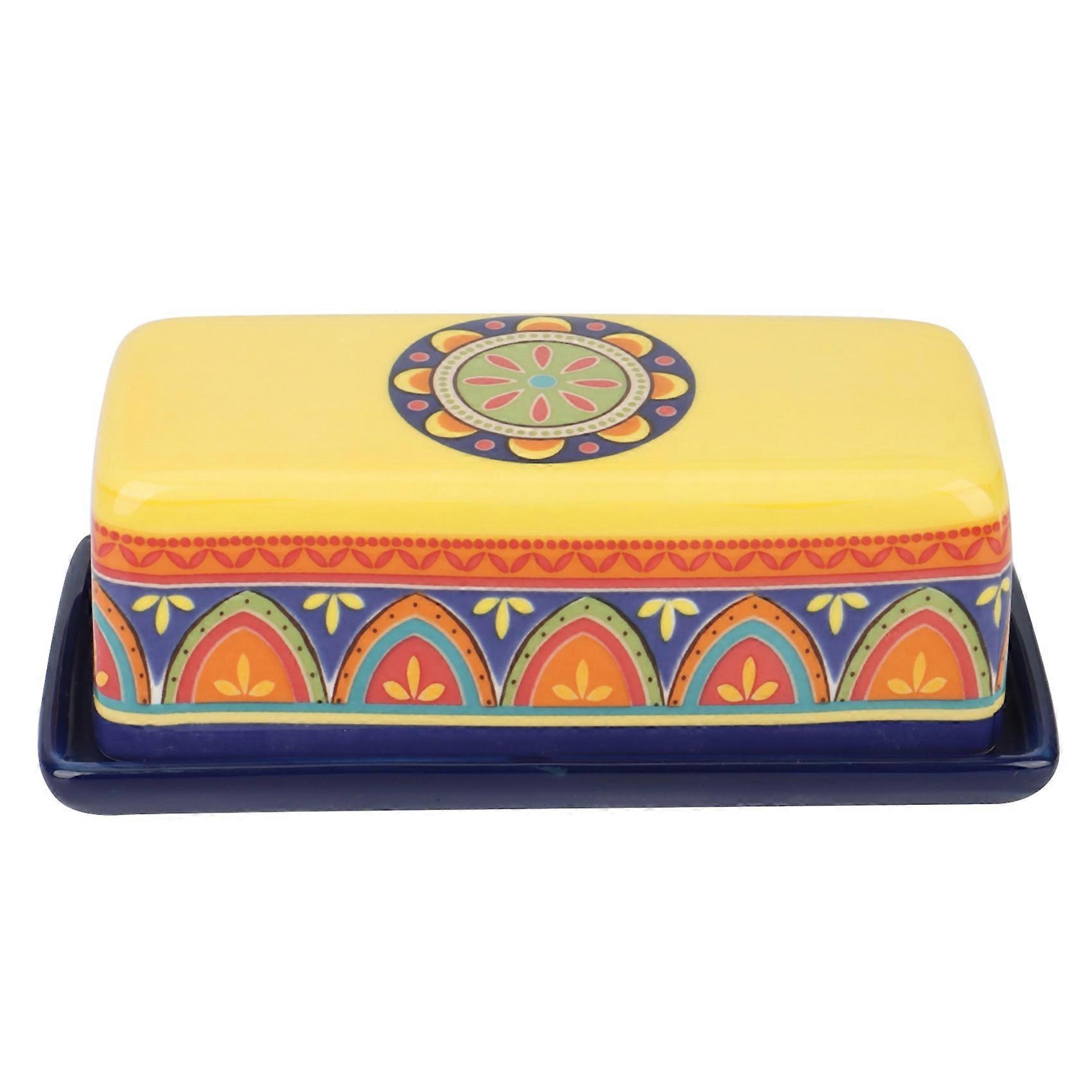 Container Butter Plate with Lid Household Tableware Storage Boxes Ceramic Butter Box with Lid Butte