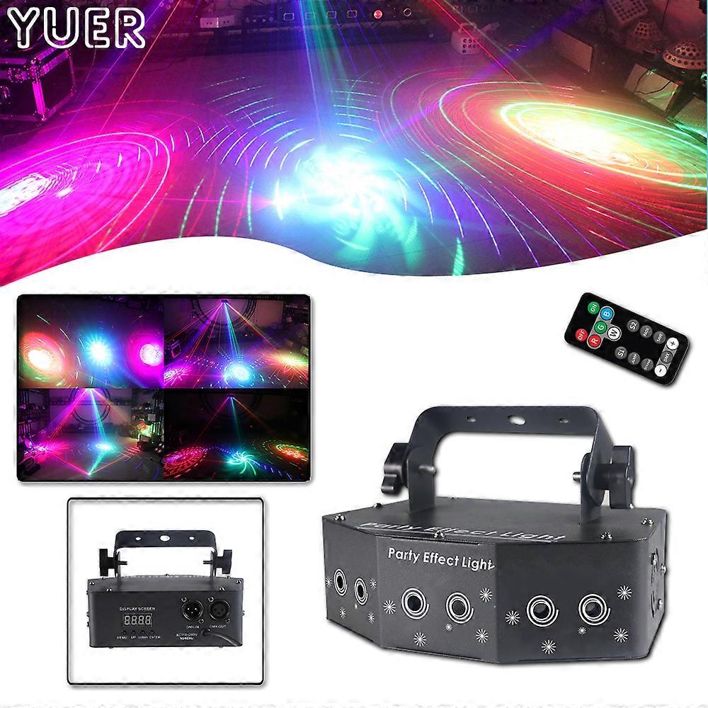 Party Effect Light RGB Laser Beam Effect Light DMX512 8CH För DJ Disco Bröllop Musik Bar Nattklubb Inomhus Musikkontroll