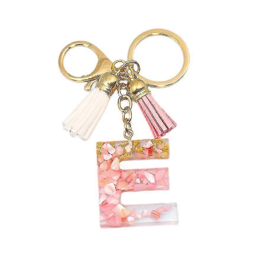 Cute Initial Keychain A-z Letter Sparkly Glitter Key Chain Premium Bag Charm Keychain Accessories (e,4pcs)
