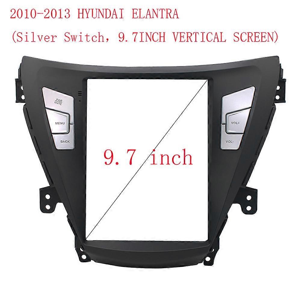 2 din 9.7 inch Car Frame Fascia Adapter For Hyundai Elantra 2010-2013 Tesla Style Android Radio Dash Fitting Panel Kit