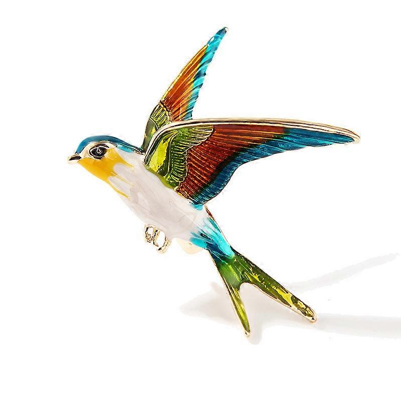 Colorful swallow brooch