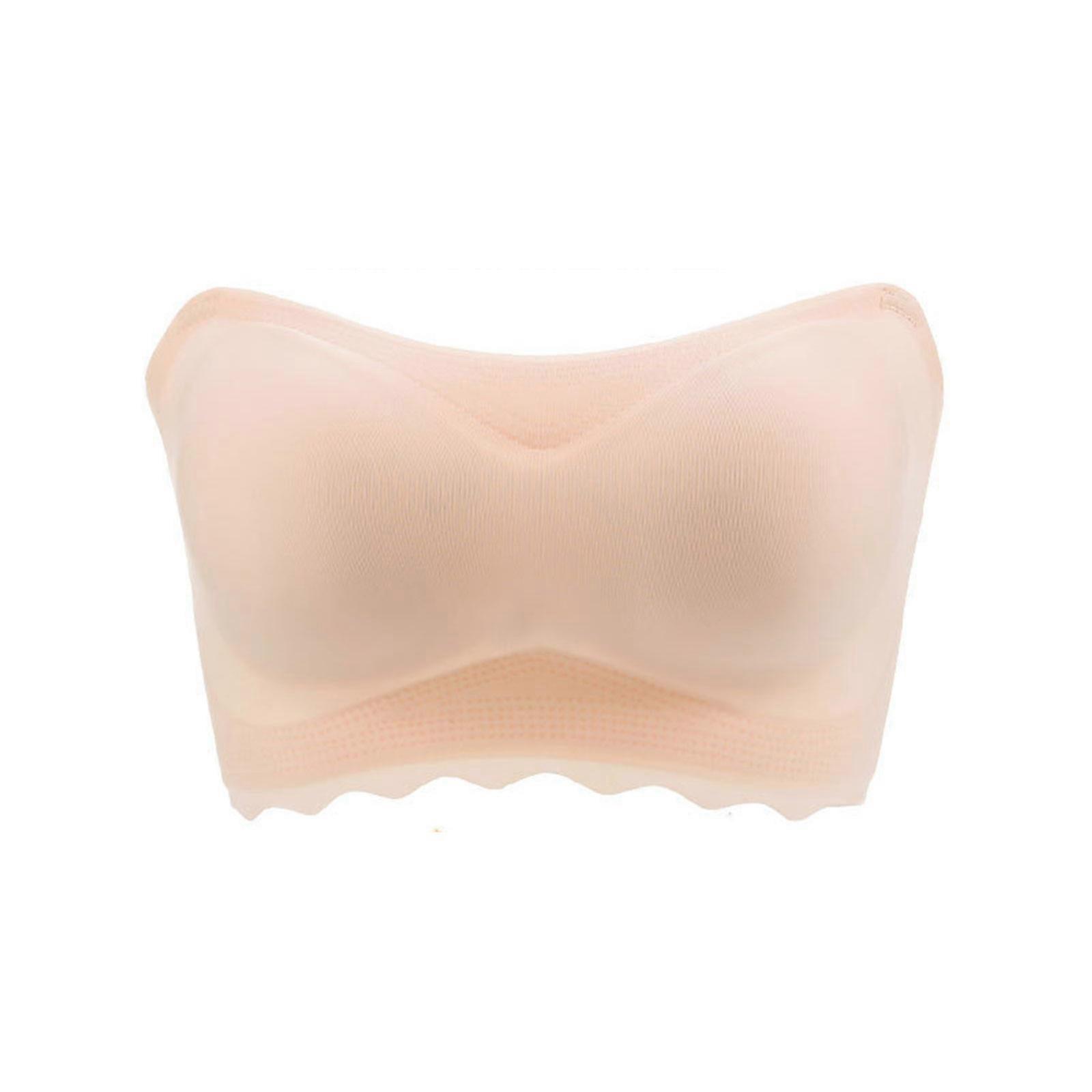2023 Best Offer Plus Size Strapless Bra Bandeau Tube Removable Padded Top Stretchy (M-7XL) 100% NEW