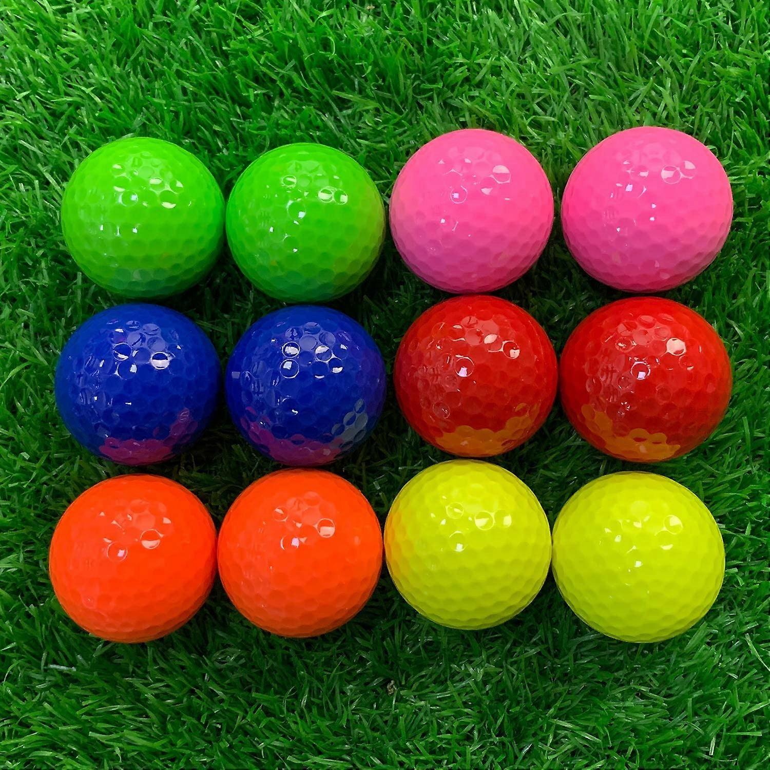 12pcs Mixed Colored Golf Ball, Driving Range Golf Balls,golf Practice Ball, Random Color