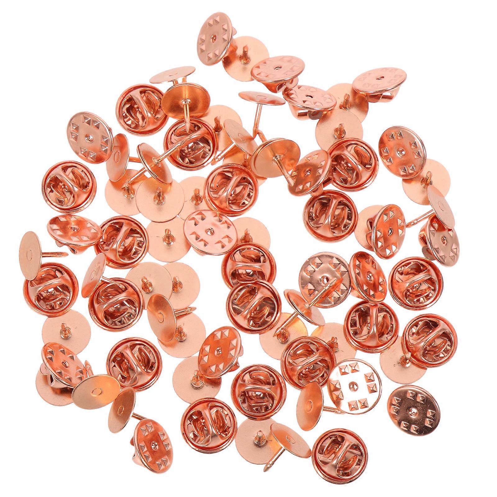 50 sets of Copper Pin Backs Lapel Pin Backs Needles Pin Safety Backs Brooch Pin DIY Accessory
