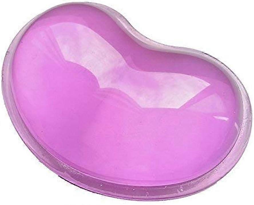 Silicone Gel Wrist Rest Heart-Shaped Translucence Ergonomic Mouse Pad(Purple)