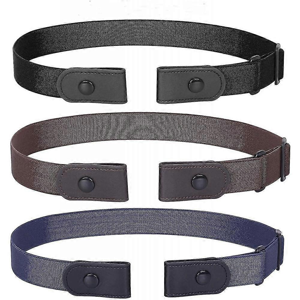 Paquete de 3 / Paquete de 4 Cinturón elástico invisible sin hebilla Cinturón elástico sin hebilla para mujeres y hombres RFV
