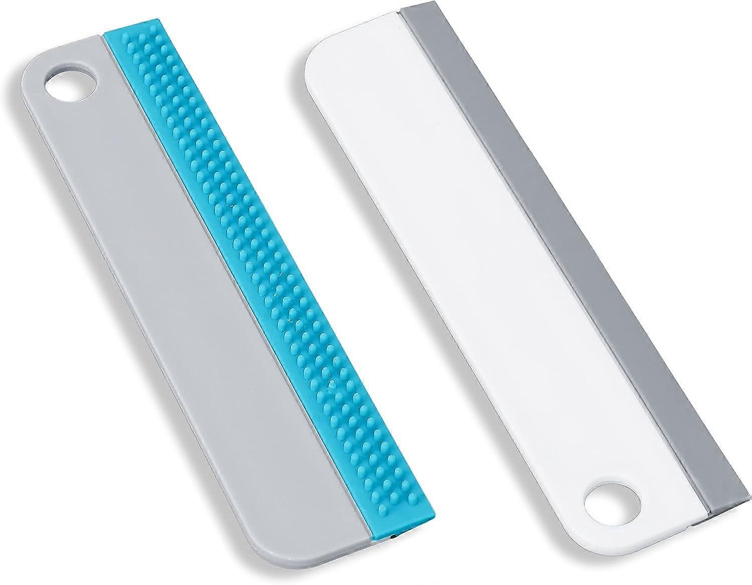 2 pcs Window squeegee, shower squeegee, silicone squeegee for cleaning mirrors, windows and surfaces in the kitchen, bathroom, car, scratch-free - Sil