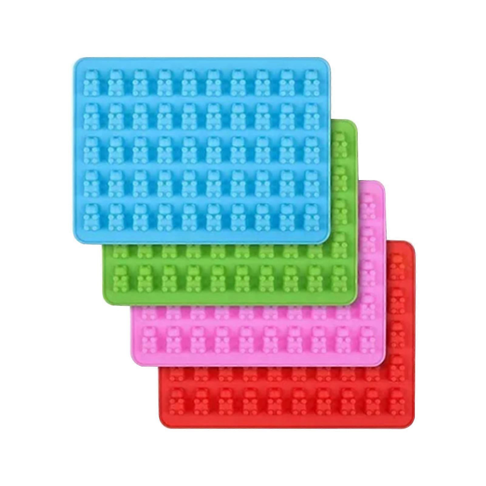 4 Sets DIY Gummy Bear Mould with Droppers for Fondant Candy Cake Chocolate