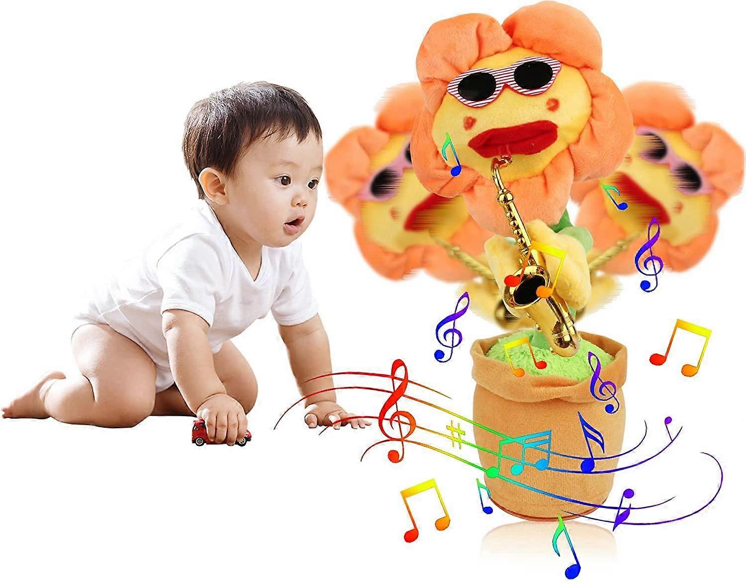 Dancing Sunflower Toy Singing Talking Repeating Recording Glowing Plush Flower