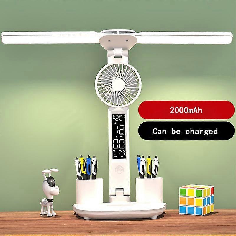 Double-head aste table lamp, LED fan, eye protection, learning, student dormitory, plug-in bedroom, smart lamp