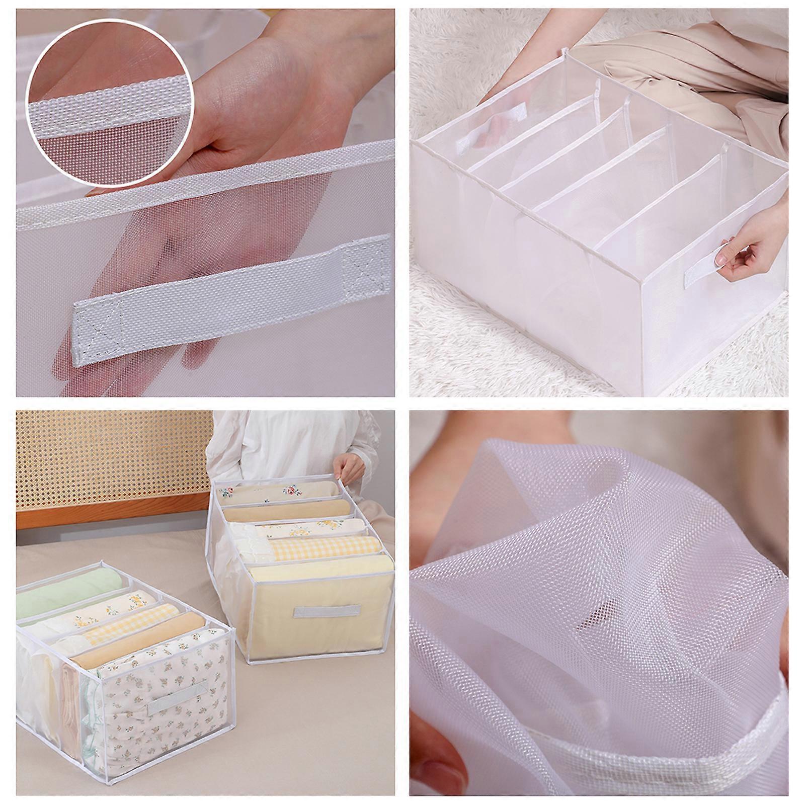 Wardrobe Clothes Organizer,Clothes Drawer Organizer, Foldable Visible Clothes Storage Organizer Clothes Drawer Mesh Storage Box