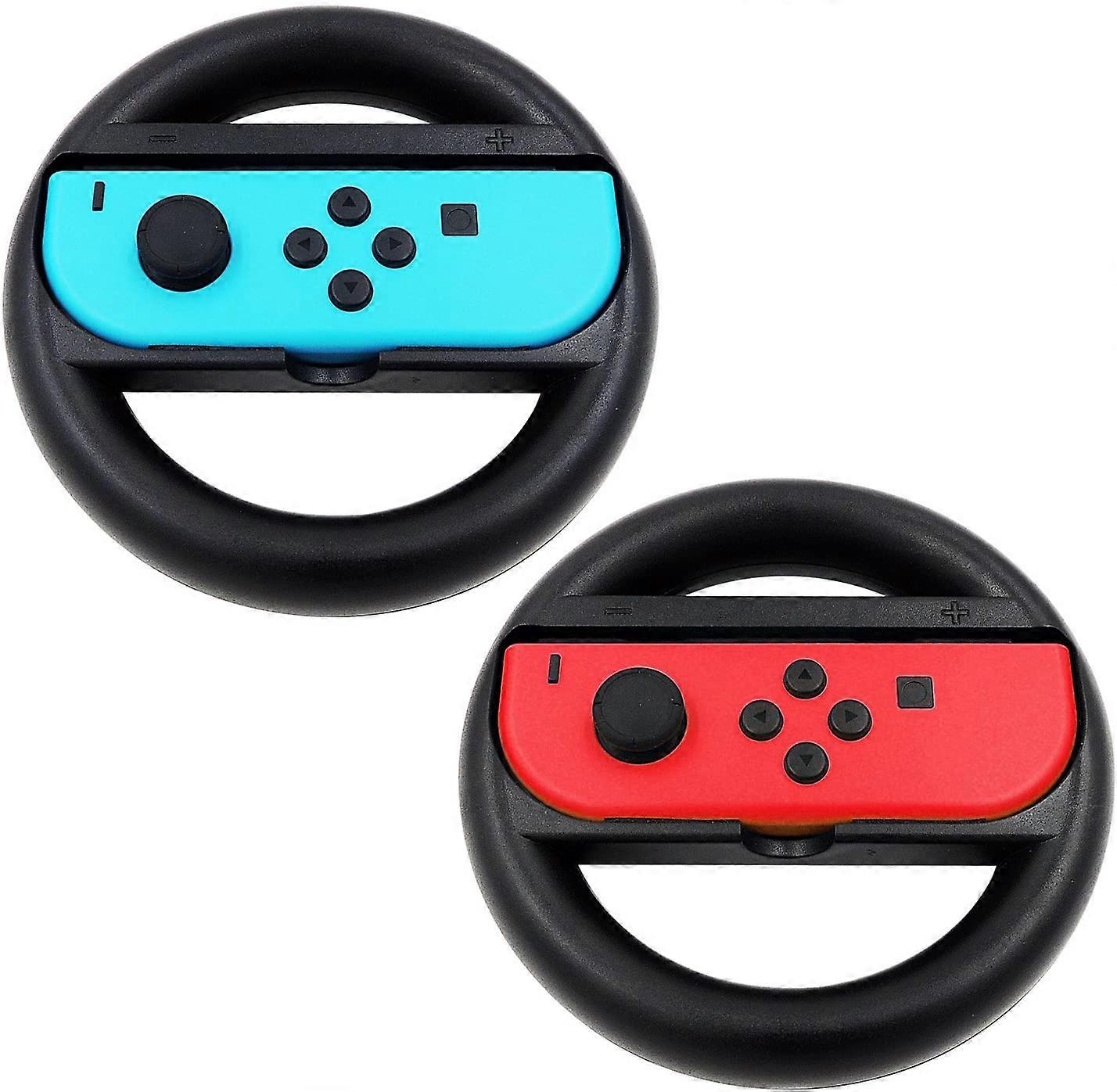 Nintendo Switch Controller 2 Pack Steering Wheel - Optimized for Comfortable Gaming, Compatible with Joy-Con Controllers, Improved Grip and Control fo