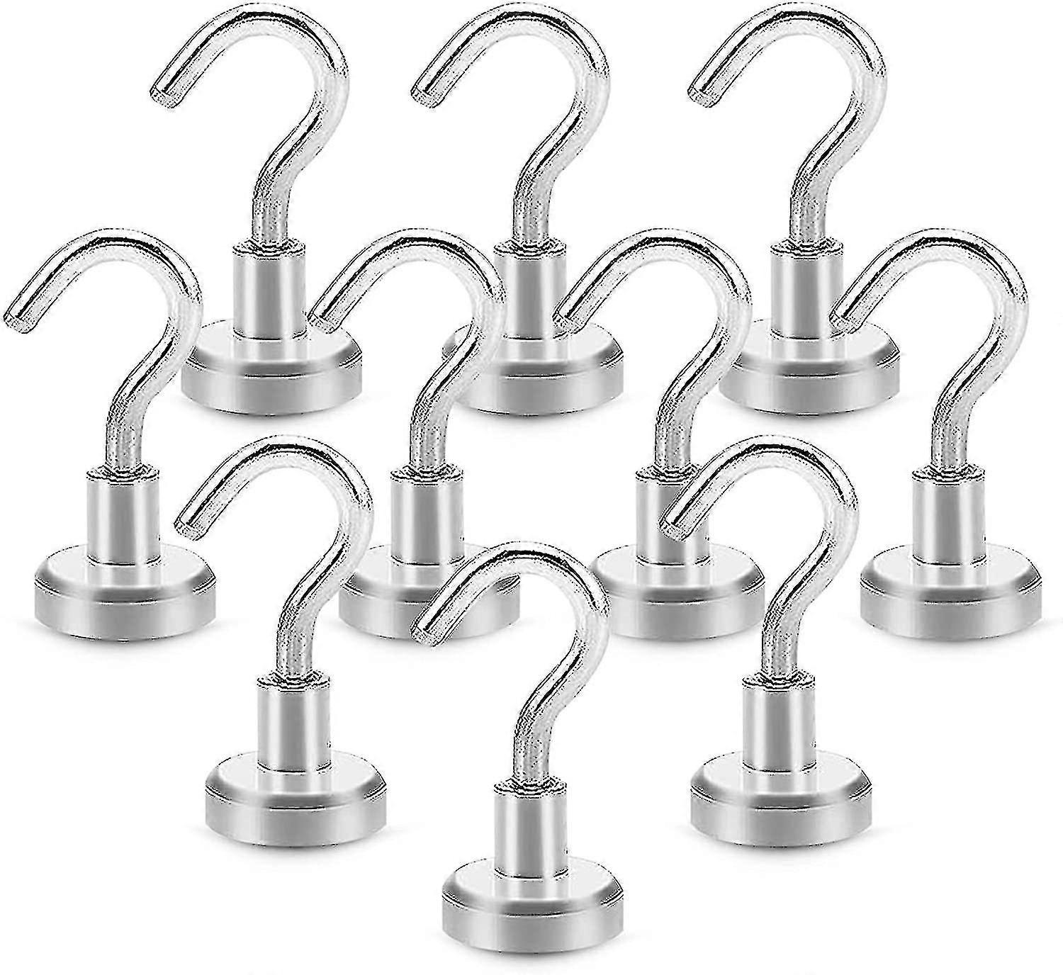 Magnetic Hooks, 10 Pcs Neodymium Magnet Hooks, 16mm Magnetic Hooks Extra Strong