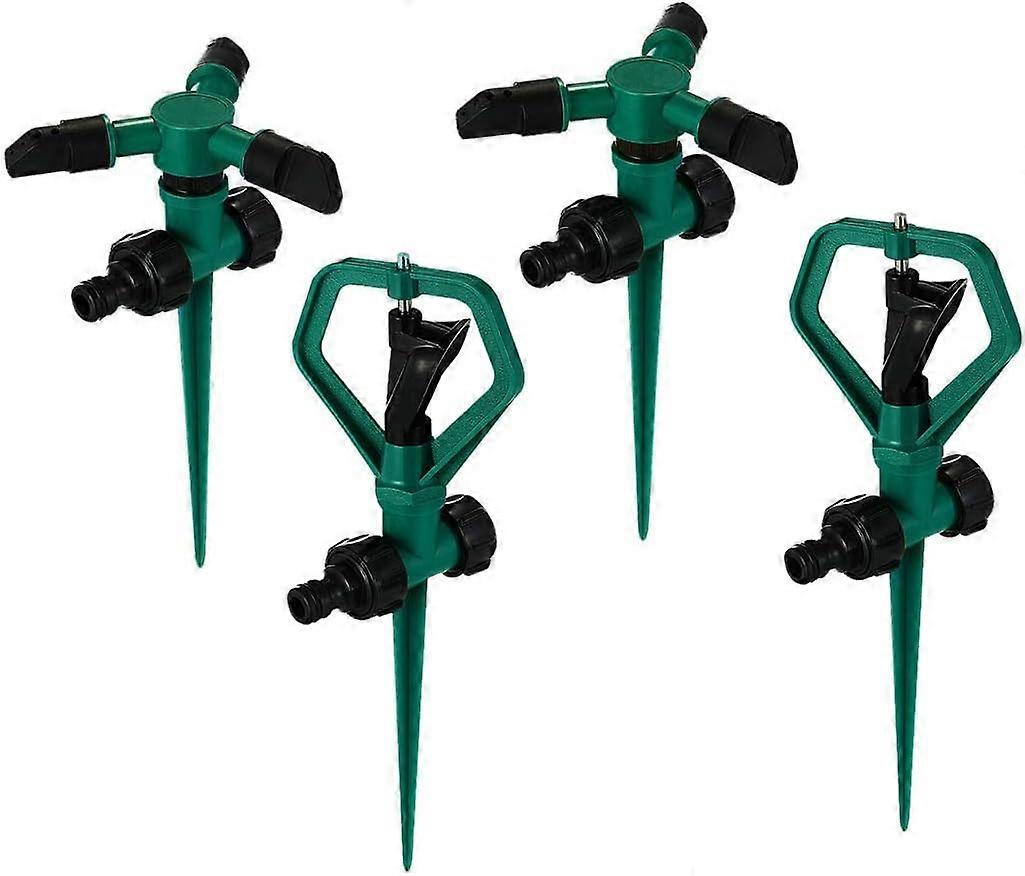 Plænesprinkler, 4PCS automatisk 360 roterende justerbare havevandsprinklere Plænevandingssystem med lækagesikkert design Holdbart til havegård K