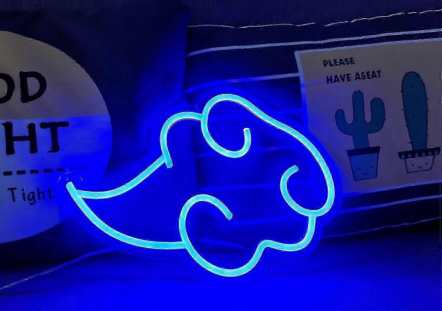 علامة النيون ، علامة النيون ذات السحابة الحمراء أنيمي ، علامة نيون للألعاب تعمل بالطاقة USB ، سهلة التعليق وقابل للتعديل لافتات جدار السطوع ديكور غرفة نوم الأطفال