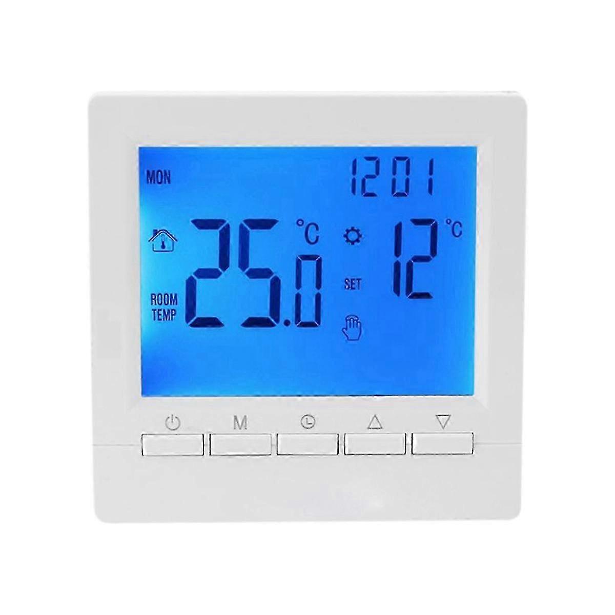 Programmable Digital Thermostat 3A Weekly Room Temperature Controller for Efficient Home Heating Bl