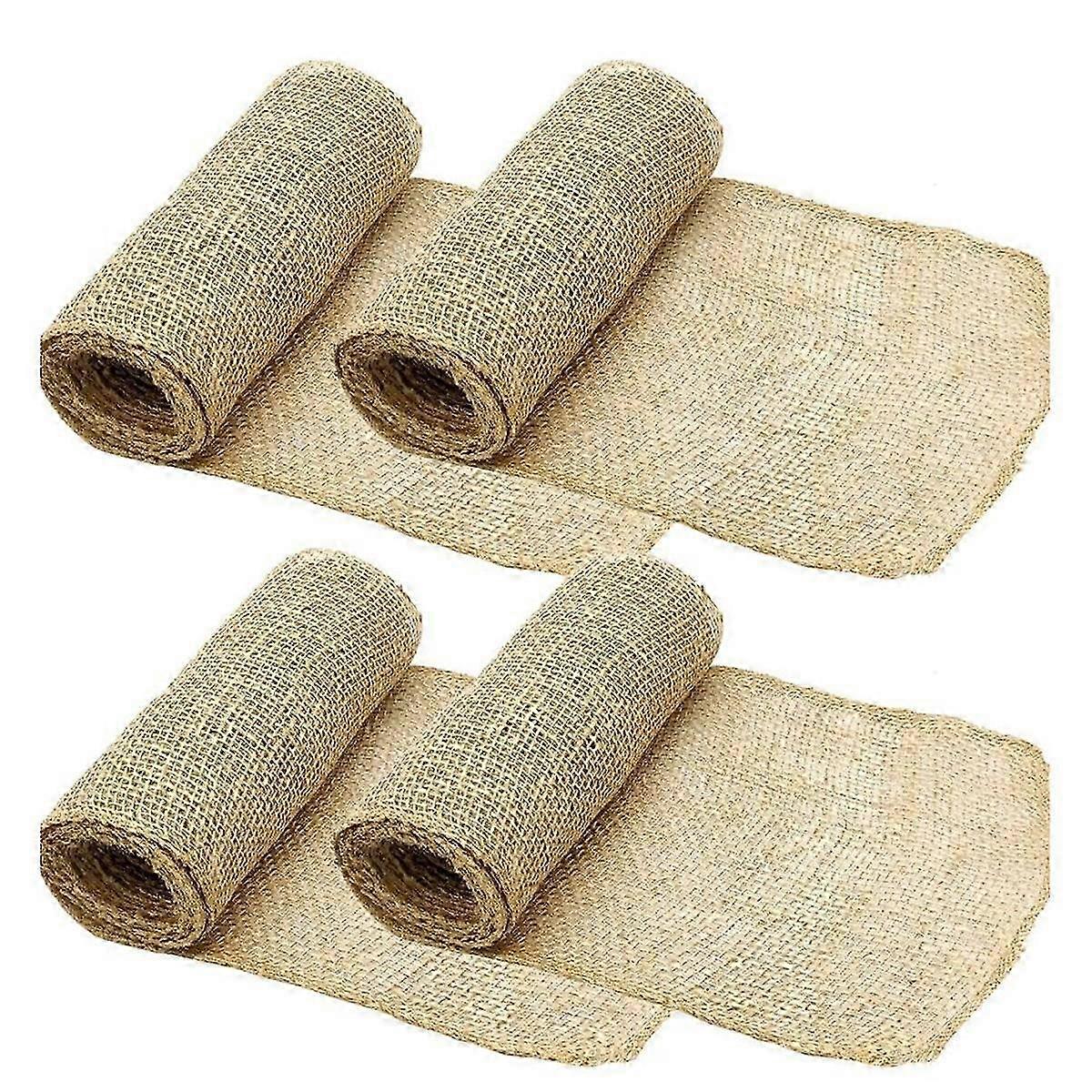 6rolls Natural Burlap Tree Wrap, Burlap Fabric Tree Trunk Protector For Gardening Winter Keep Plant