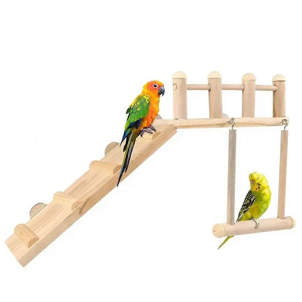 Parrot Cage Hammock Swing Cockatiel Cage Hammock Swing Toy Wooden Stand Branches Cockatiel Hammock