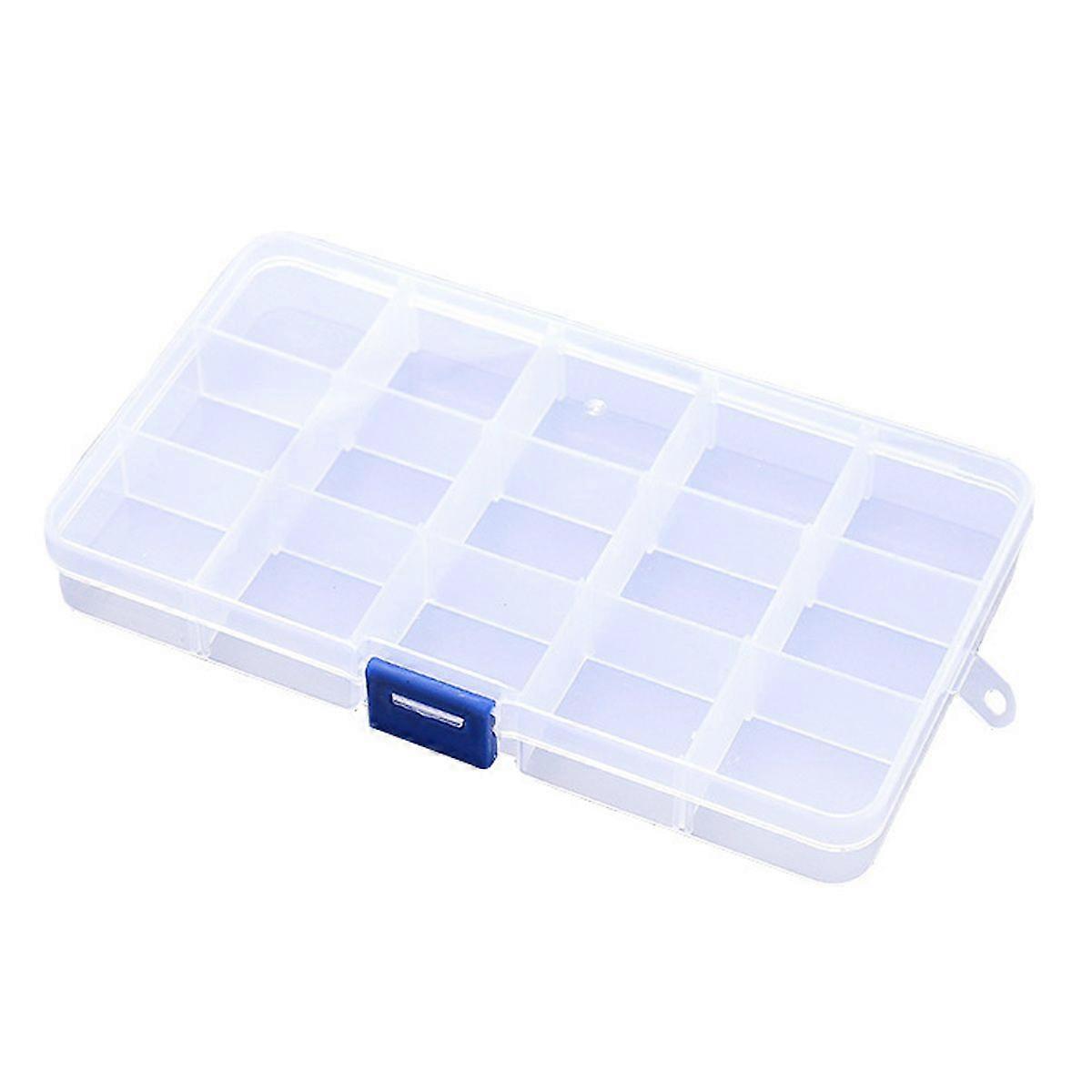 10 Compartments Storage Box Transparent Adjustable Items Organizer Container(10 Grids)