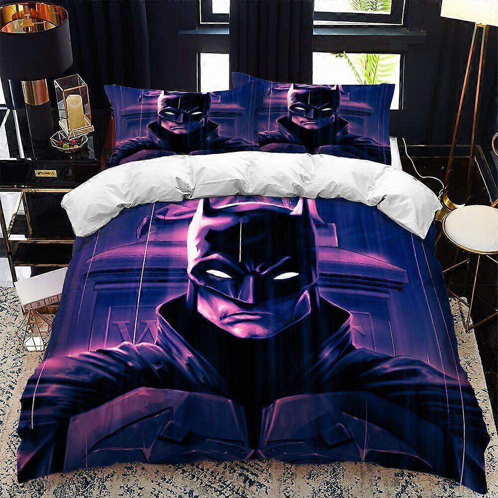 v169 Lençóis Batman Impresso Colcha Capa de Edredão Fronha Incluída Conjunto de CamaConjunto de Cama de 3 Peças (1 Capa de Edredão + 2 Fronhas) y169