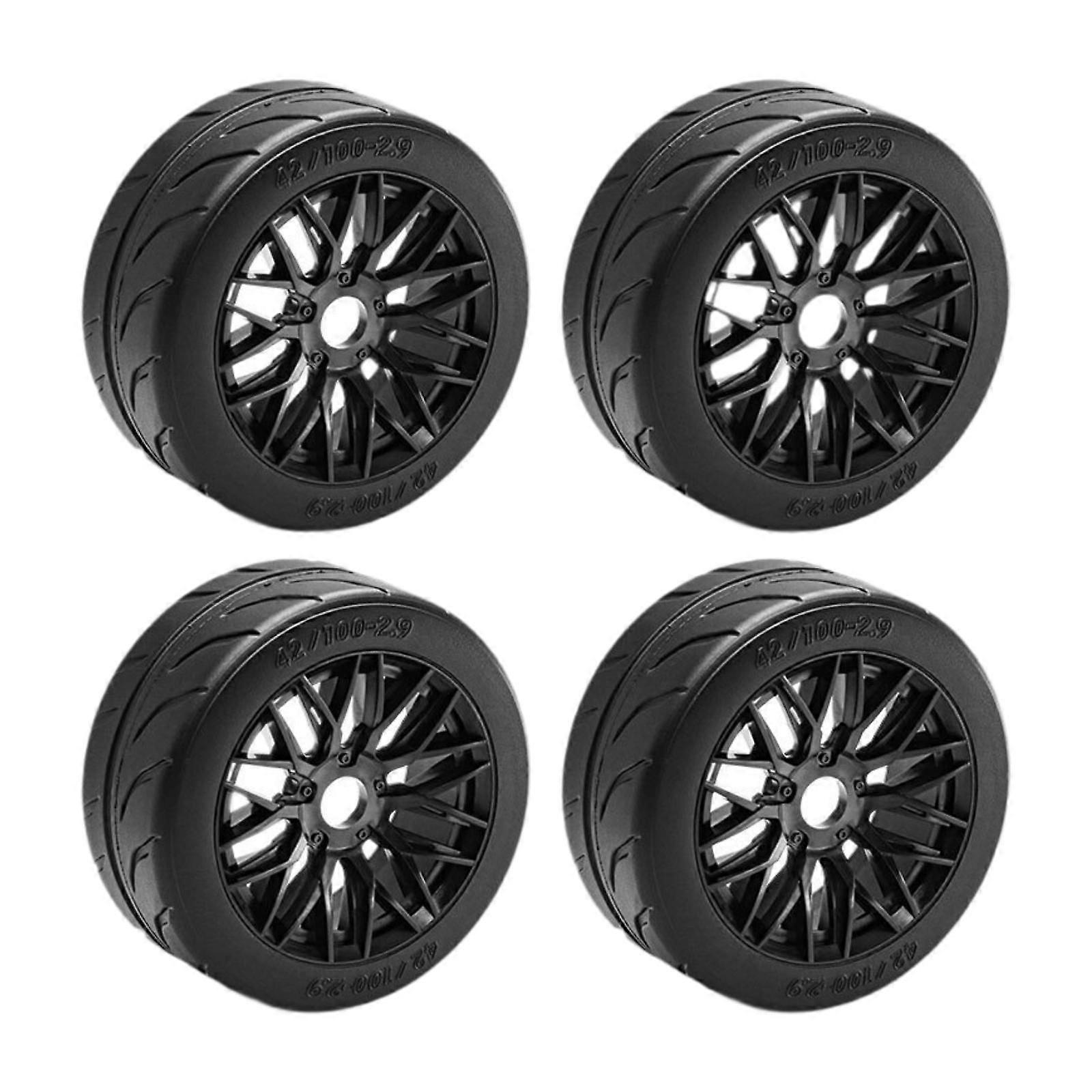 4 Pieces 1:8 RC Tires DIY Modification Upgrade Parts Remotes Control Vehicle black