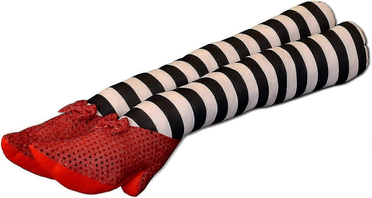 Wied Witch Legs Ornament - 18" Broken Feet With Ruby Slippers For Halloween Decor,6334