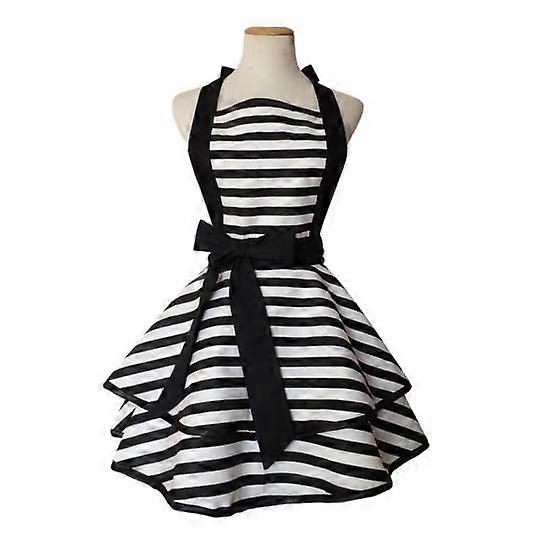Vintage Apron for Women Kitchen Cooking Baking BBQ Grilling Stripes Chest-to-Knee Coverage