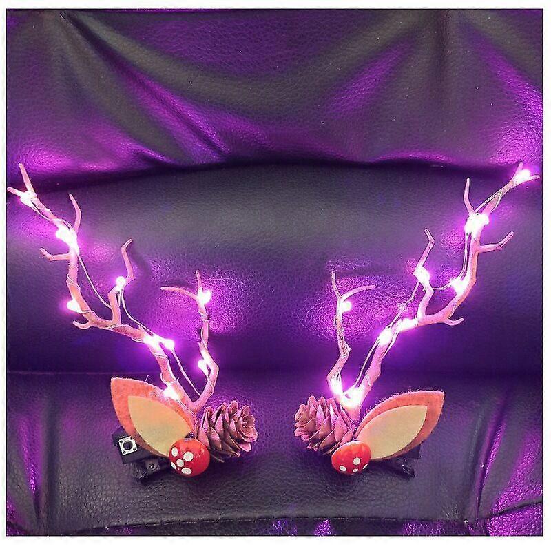 Halloween LED Headband: Pinecone & Pink Tree Branch Clip