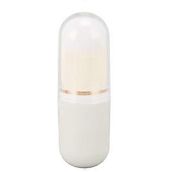 Retractable Makeup Brushes Portable Dense Bristle Small Compact Loose Powder Brush with Cover for Travel White