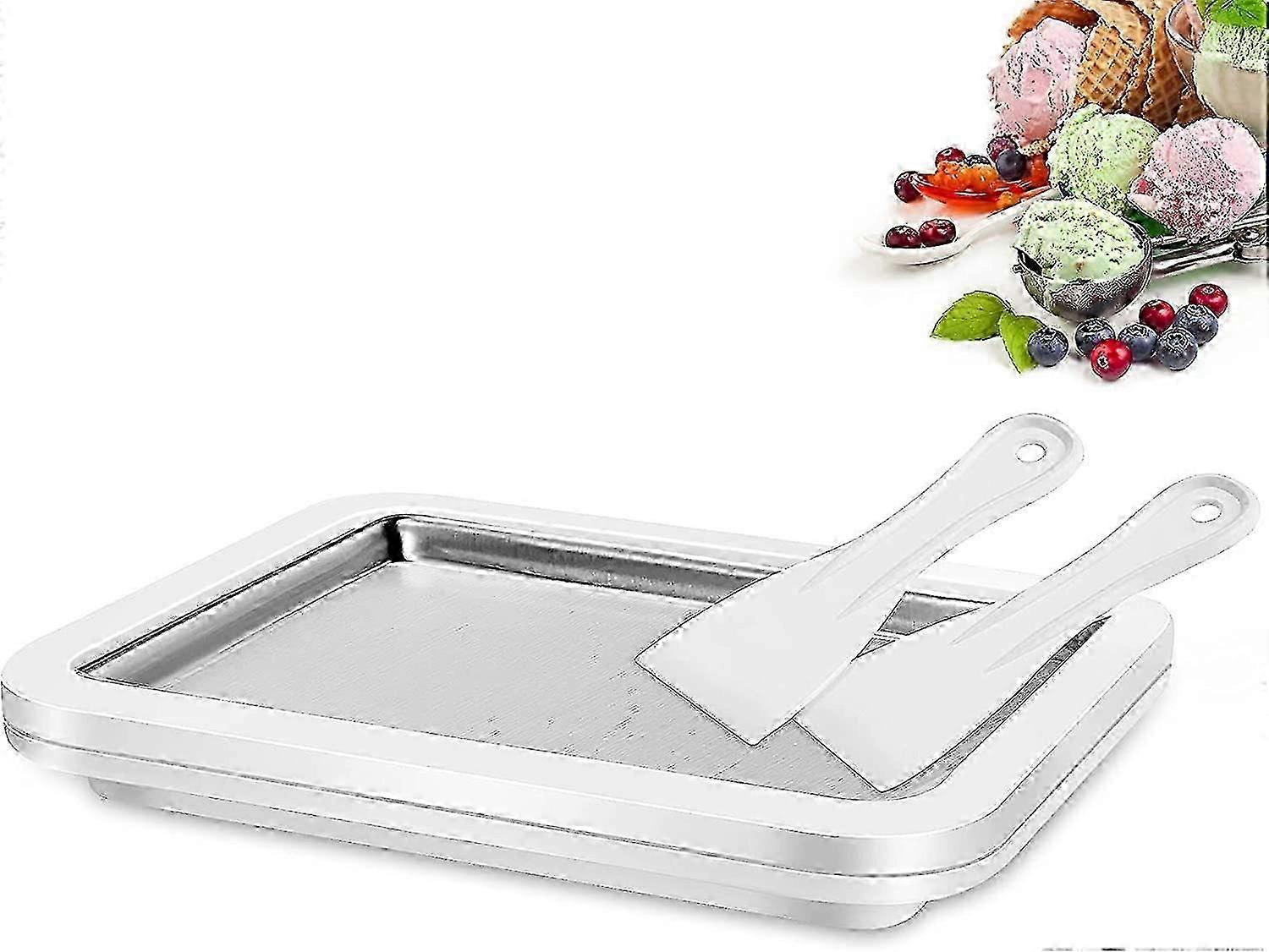 Padella e raschietto istantaneo per gelatiera, piatto per alimenti fritti dolci freddi