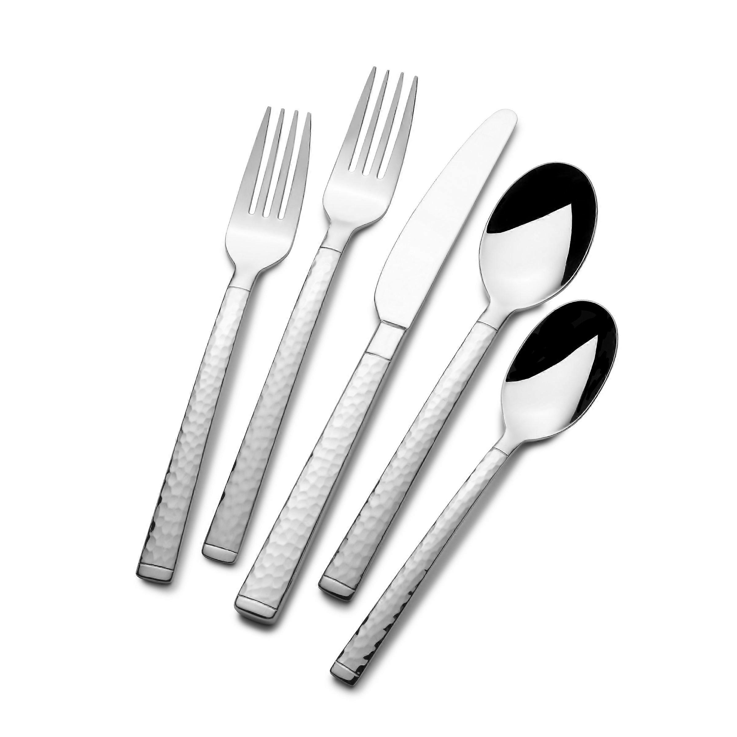 45 Piece Stainless Steel Flatware Set for Eight, Includes Serving Utensils, Durable and Elegant Hostess Serviceware